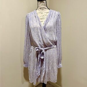 Express Lavender Romper with pleats and Belt Size Large